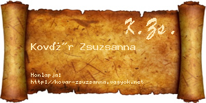 Kovár Zsuzsanna névjegykártya